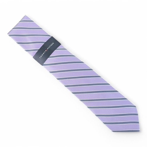 Tommy Hilfiger Lilac Purple and Blue Stripe Tie